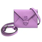 【康是美官方網購】GUCCI 701073 GG Marmont 頸掛信封式三折零錢短夾.粉紫