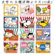 【小星同學】正版授權 史努比 SNOOPY 立體浮雕小卡片 生日卡 萬用卡 歐拉夫 胡士托