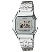 【CASIO】方格普普風不鏽鋼電子錶-灰框(LA-680WA-7)正版宏崑公司貨