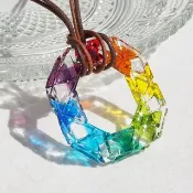 【Rainbow】【Special】刻時玻璃彩虹時鐘項鍊【接單製作】