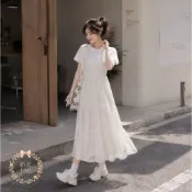 現貨🎀韓系仙女高質感蕾絲吊帶洋裝｜法式疊穿顯瘦長洋裝｜氣質白色鏤空洋裝｜溫柔系渡假風連身裙｜女神系穿搭必備