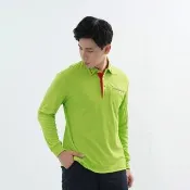 【遊遍天下】男款抗UV防曬涼感吸濕排汗機能長袖POLO衫GL1031果綠(長袖POLO M-5L)