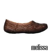 Melissa-圓頭M字簍空娃娃鞋-棕色
