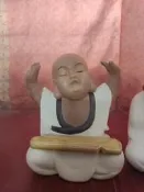 石灣陶瓷，琴棋書畫一休小沙彌擺件，高21厘米，長17厘米，寬922