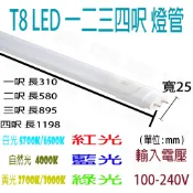 【敬】T8 1呎 2呎 3呎 4呎 燈管 LED 彩色 紅光 藍光 綠光 白光 自然光 黃光 一尺 二尺 三尺 四尺