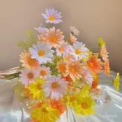 【🚀暢銷精選🚀】小雛菊Ins風假花仿真花5頭荷蘭菊洋甘菊非洲菊波斯菊寫真拍攝道具
