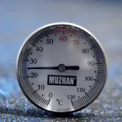 【沐湛咖啡】螺牙版 MZ全防水指針式超大字幕 細刻度 夾邊式溫度計 (0~ 120度C ) 手沖咖啡專用溫度計