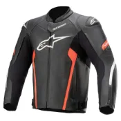 【德國Louis】Alpinestars Faster V2運動型摩托車騎士皮衣外套 A星黑螢光紅夾克防摔衣207451