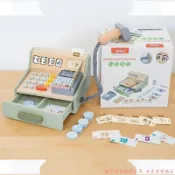 熱賣 便利店爆款超市收銀機兒童玩具女孩子禮物過家家仿真收銀臺木 仿真超市收銀機 家家酒玩具 超市收銀機 09