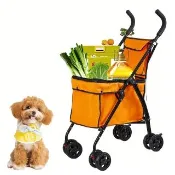 禾日優品 可折疊購物車/寵物車 寵物推車 狗狗推車 買菜推車 2秒開合 可拆卸清洗 便捷輕盈 預購15天