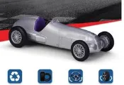 「車苑模型」WELLY  1:24  Benz 1937 W125 老爺車