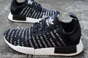 【HYDRA】adidas NMD R1 Runner 黑白 滿版 日文 文字 BOOST 輕量 慢跑【S76519】
