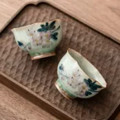 全球選品1館 生活百貨 冰花手繪玉蘭花茶杯主人杯陶瓷品茗杯功夫茶具家用泡茶花瓣杯