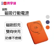 【RASTO】0.69cm固態磁吸行動電源(RB69_藏青/銀/橘) | 防爆 羽薄 5000mAh 雙向快充 無線充電