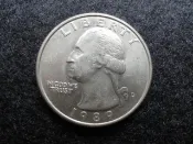 【全球硬幣】美國USA 25分,1/4元,1989年 QUARTER DOLLAR 華盛頓總統