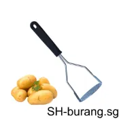 Stainless Potato Masher Fruit Masher with Black Handle Kitch