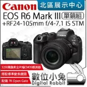 數位小兔【 Canon公司貨 EOS R6 Mark III + RF24-105mm f/4-7.1 單鏡組無反相機】