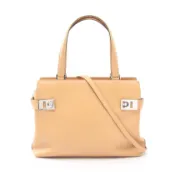 【DOKODEMO】【二手】 Salvatore Ferragamo Ferragamo Gancini 兩用手提包 21 0166 米色皮革 Gancini 兩用托特包 女士二手 B