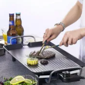 🔥🔥韓式無煙不粘電燒烤爐電烤盤家用小型烤肉鍋烤肉盤家庭煎烤機烙餅