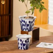 威勝購物 青花瓷花盆陶瓷花盆中式家居客廳裝飾品花盆ws8271