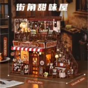 【台灣現貨速發】街角甜味屋 復古 甜品店 袖珍屋材料包 交換禮物 模型屋 DIY手作