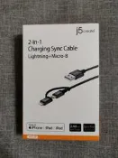 全新j5create Apple MFI 原廠認證Lightning + Mirco B二合一充電傳輸線