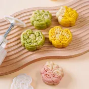 中國潮風醒獅如意鎖月餅模具 綠豆冰沙家用烘焙 山藥糕輔食壓花 復古餅乾模具 造型饅頭模具 餅乾壓模