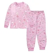 【ONEDER 旺達】三麗鷗凱蒂 純棉長袖套裝 Hello Kitty 長袖睡衣 長袖家居套裝(兒童睡衣/100%棉質/正版授權)