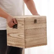 【巨匠】實木收納箱 長30寬30高30CM 大容量儲物箱 客廳臥室收納盒 衣服整理箱 儲物箱(實木收納箱)