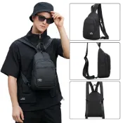 (店+)【KEDDY】雙肩包-大容量-多功能-黑色包包-尼龍斜背包-兩用包-中性包包-胸包-後背包-韓國包包-包包