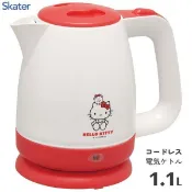 日本正版 三麗鷗 現貨 凱蒂貓 kitty 電熱水壺 1.1L 小圖紅白 電熱 水壺 快煮壺 電熱壺 大容量水壺