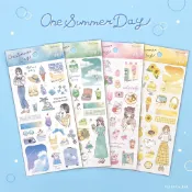日本 GAIA 日本製 貼紙 燙銀 女孩 夏日  夏季 浴衣 向日葵 牽牛花 煙火 冰淇淋 蘇打汽水 手帳素材 封口貼紙