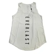(店+)【EVERLAST】EVERLAST 背心 白色 大LOGO 洞洞 吸排 韻律背心 女 4122748100