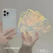 潮牌鐳射褶皺iphone13pro max蘋果12手機殼11網紅xr女xs硅膠8plus【林之舍】