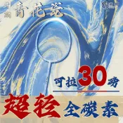 羽球拍 羽毛球拍 羽球拍組 30磅專業碳素纖維新羽新品青花瓷羽毛球拍超輕3U/4U/5U國潮耐用