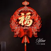 🧧【D12福氣滿滿・賀歲植絨大門飾掛件＆毛氈小掛飾組】🧧春節佈置、春節裝飾、年味裝飾、年味佈置、過年掛飾