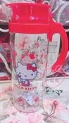 ♥小花花日本精品♥ Hello Kitty 耐熱玻璃超輕/冷水壺/水瓶 果汁壺 手把耐高溫安全冷水壺11274308
