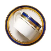 (店+)【Aynsley】皇家鈷藍系列 骨瓷真金浮雕咖啡杯盤組 禮盒包裝(200ml)