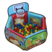 【百利市購物中心】Willy Baby Home 防撞遊戲球池圍欄+籃球框 (附100顆球)