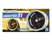 [免運]青島社 124 Work Meister S1R 19寸 輪圈連輪胎模型 05245【皇運模型】