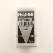 里盛 附發票✅ 日本製 FEATHER 雙面刀片 羽毛雙面刀片 刀片 剃刀 (5片入裝) 修眉刀片 刮鬍刀片 剃頭刀片