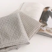韓國布 布料 條紋 格子圖案 綿亞麻 拼布 手作 Linen French Red