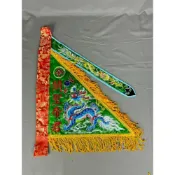 (店+)弘喧 三角旗 令旗 手令 木製旗竿 葫蘆頭 雙面 平繡 乩身 觀音佛祖 關聖帝君 天上聖母 九龍太子