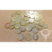 骰子人桌遊-紙幣Coin(金屬色)錢幣.代幣.計分(波多黎各.布魯日.馬尼拉.桌遊)另有金屬幣
