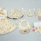 Gugu手創- 派對狗 客製 花兜/奶嘴鍊/髮帶/奶嘴鍊/斗篷/ 彌月禮盒