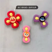 【現貨】麵包超人轉轉樂 花朵吸盤 指尖陀螺響鈴玩具 麵包超人手摇鈴 嬰幼兒手搖鈴 搖鈴 手部訓練 兒童玩具 響鈴玩具