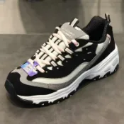 海外代購SKECHERS女士經典黑白熊貓鞋增高運動厚底老爹鞋運動鞋復古休閑鞋