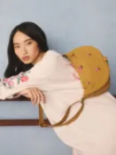 【Cath Kidston】Rose Spaced 半月形斜背包
