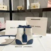 【巴黎精品】現貨+預購 真牛皮側背包真皮革單肩背包托特包手提包隨身女包包-撞色皺褶水桶包斜背p1av60