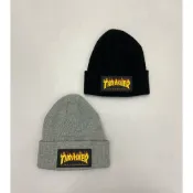 ☆LimeLight☆ THRASHER 火焰 BOX 貼布 針織 毛帽 黑色 灰色